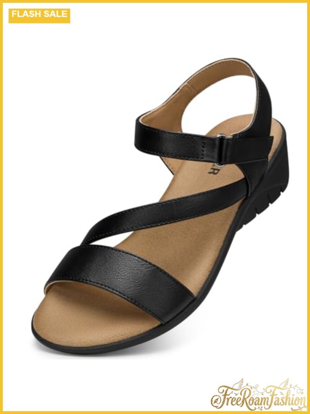 Wedge Sandals for Women Arch Support Strappy Ankle Strap Open Toe Comfortable